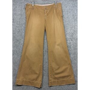 Vintage Y2K Abercrombie & Fitch Low Rise Flare Pants Womens 8 Short Khaki Tan